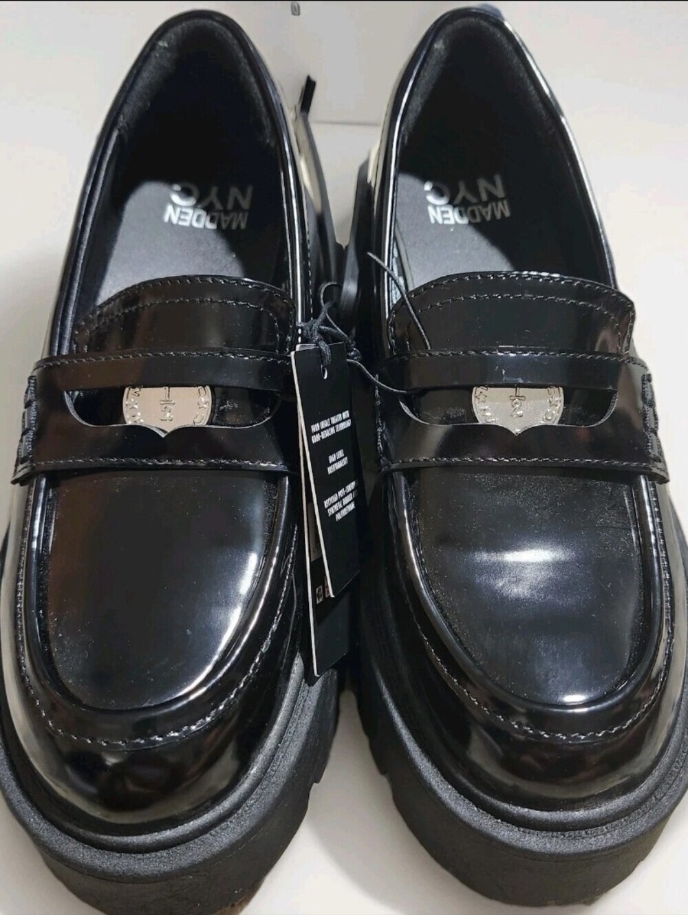 Madden NYC Platform Lug Penny Loafers Womens 6 Black Slip On Shoes Punk Grunge